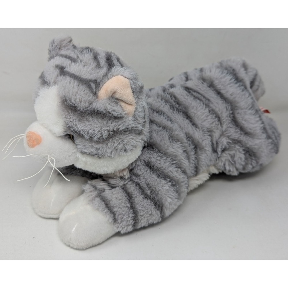 2017 Linzy‎ Meowing Sound Gray Tabby Cat Plush Tested Working VTG